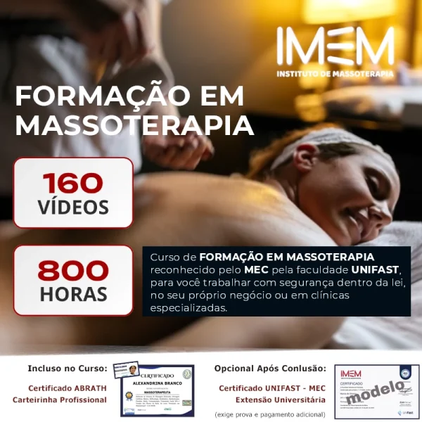Formação Profissional em Massoterapia (MEC & ABRATH) + Carteirinha